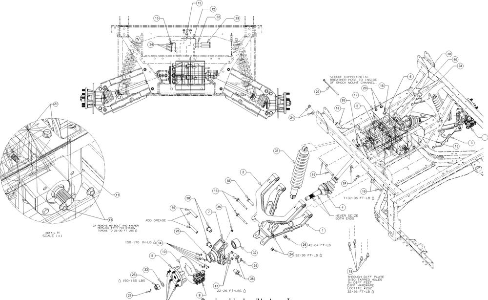 Axle-Rear Diagram and Parts List for WTCAB747EFI (37AM48FM010)(2016) Cub Cadet Lawn Tractor Accessories